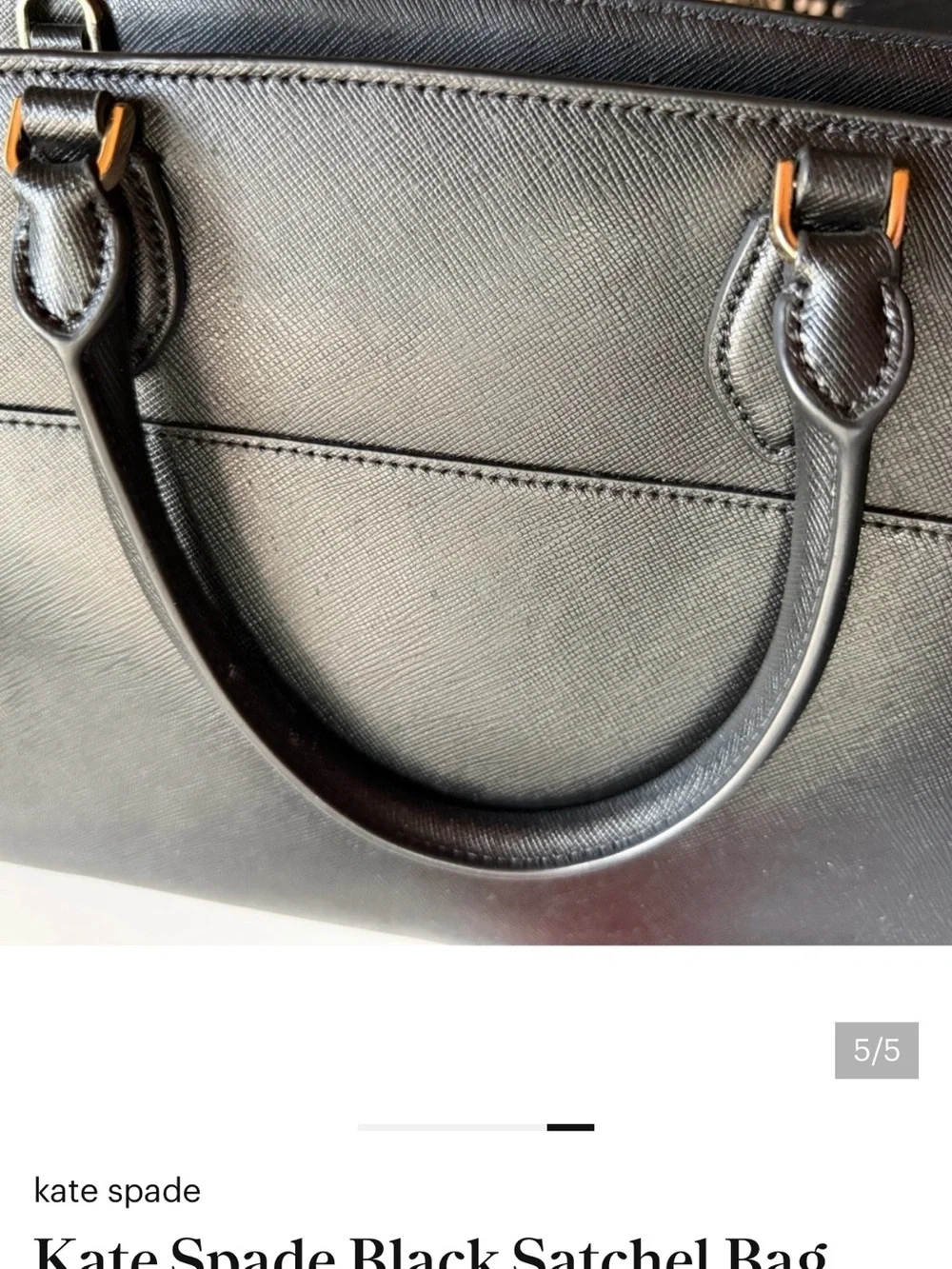 Kate Spade New York black saffiano leather satchel.